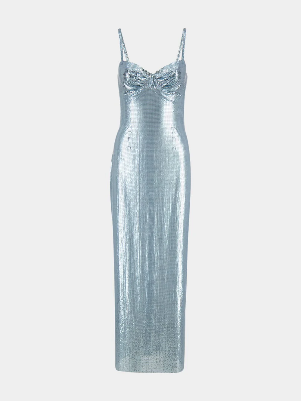 Sky Blue Aluminium Strap Maxi Dress