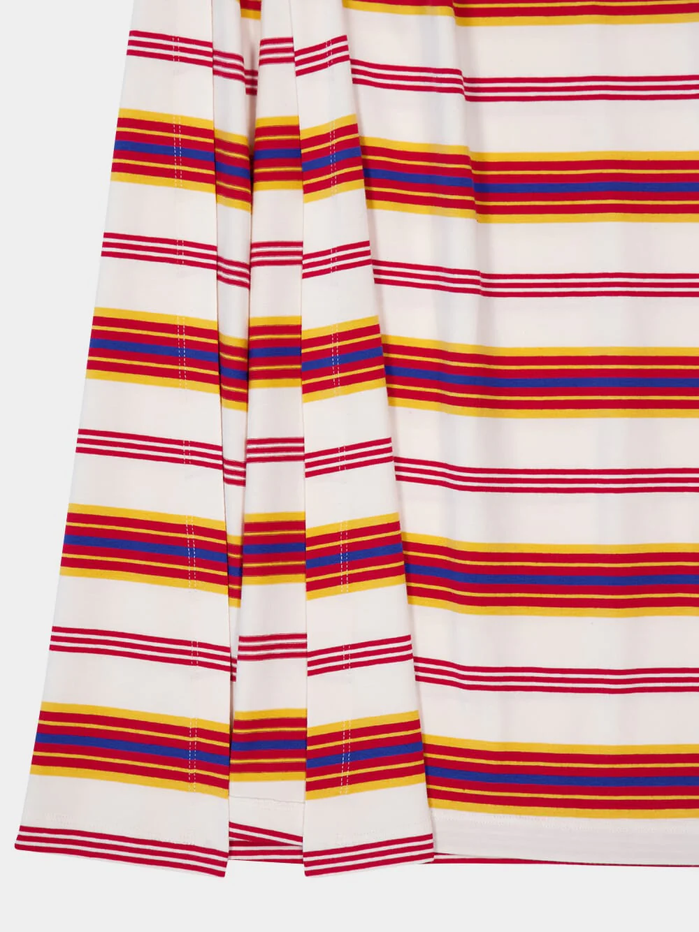 Striped Cream and Orange Cotton Maxi Skirt - Image 5