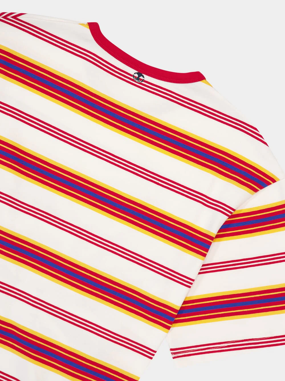 Striped Cream and Orange Cropped Jersey T-Shirt - Image 6