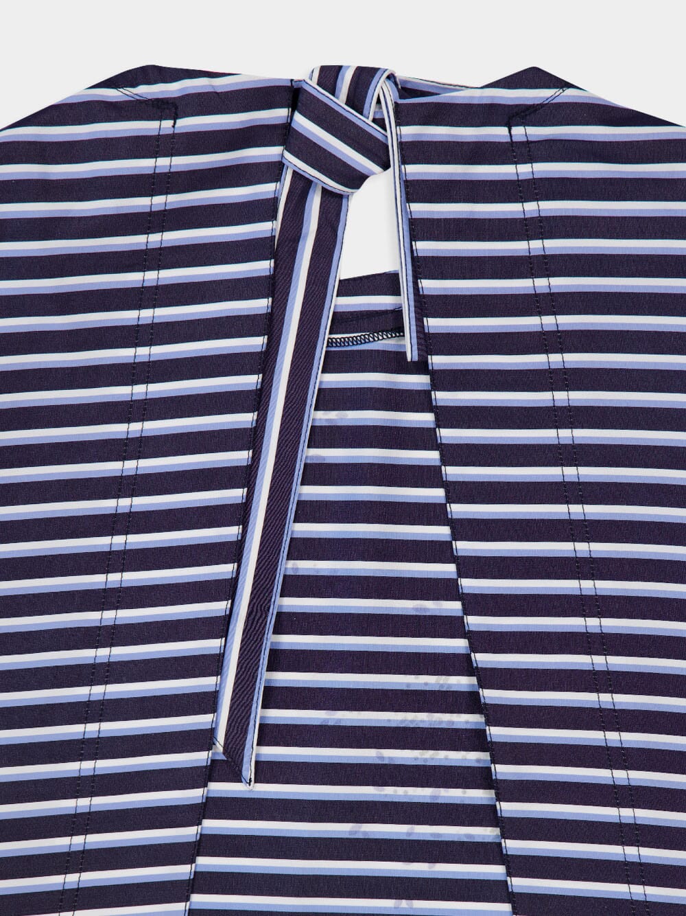Striped White and Blue Embroidered T-Shirt - Image 6