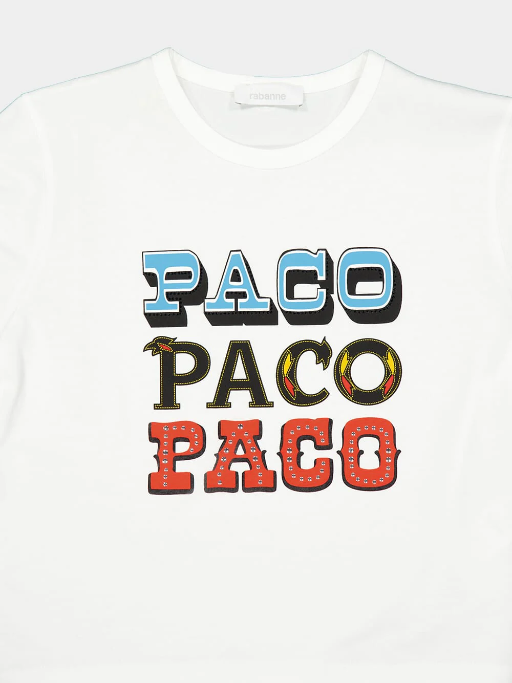White Paco Logo Cropped T-Shirt - Image 4