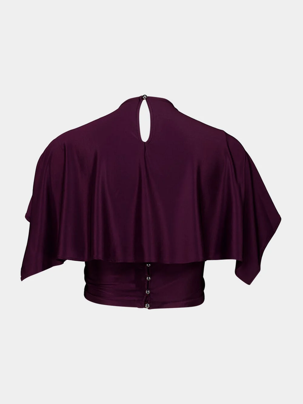 Magenta Ruched Cropped Viscose Top - Image 2