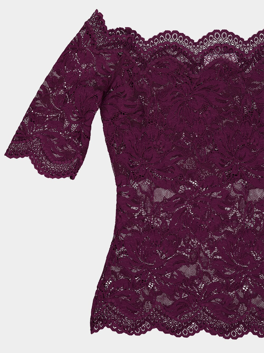 Magenta Layered Lace Off-Shoulder Top - Image 5
