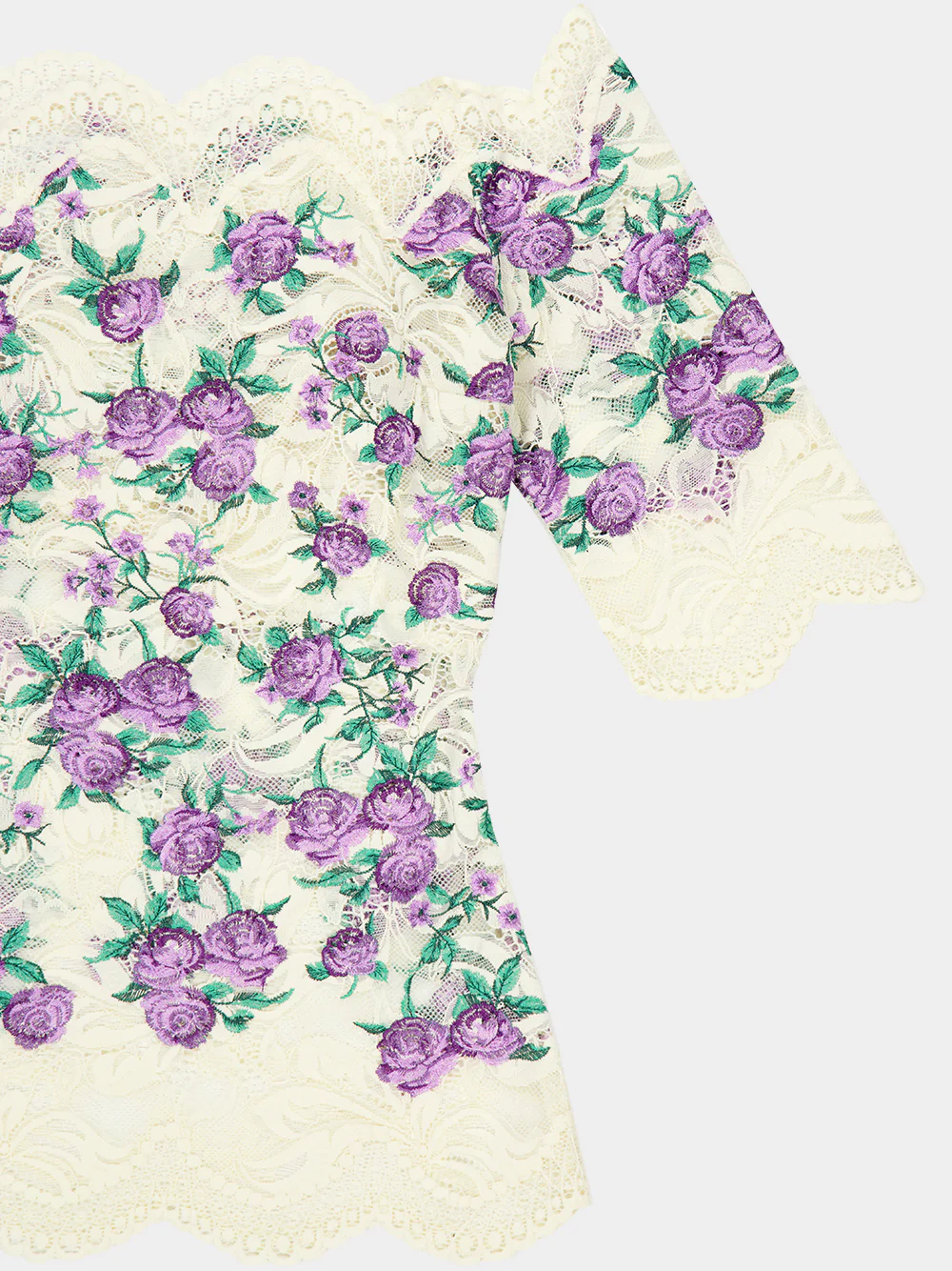Purple Liberty Floral Lace Cropped Top - Image 3