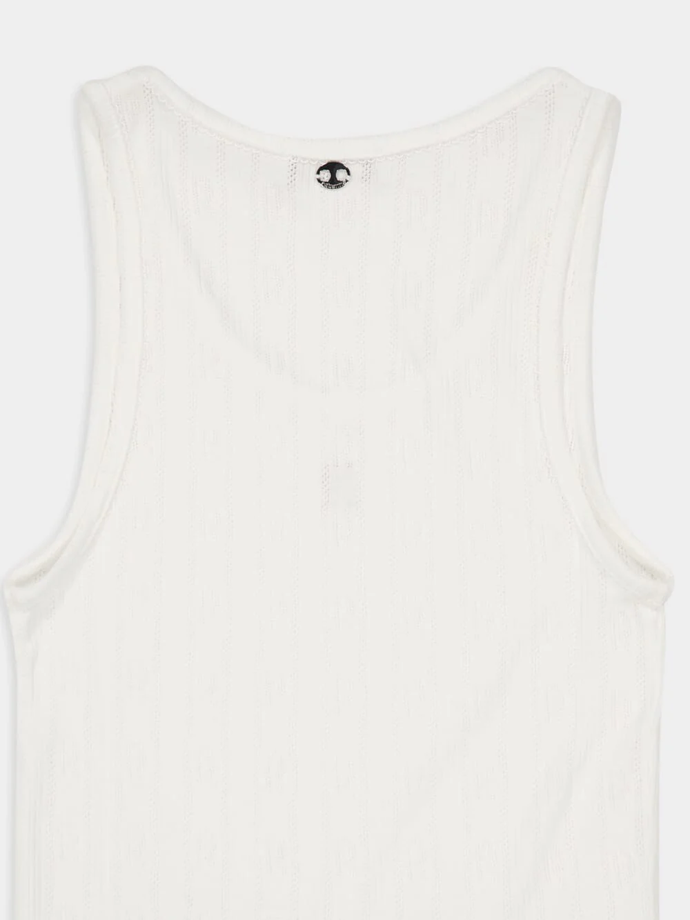 White Round-Neck Tank Top with Logo - Image 4
