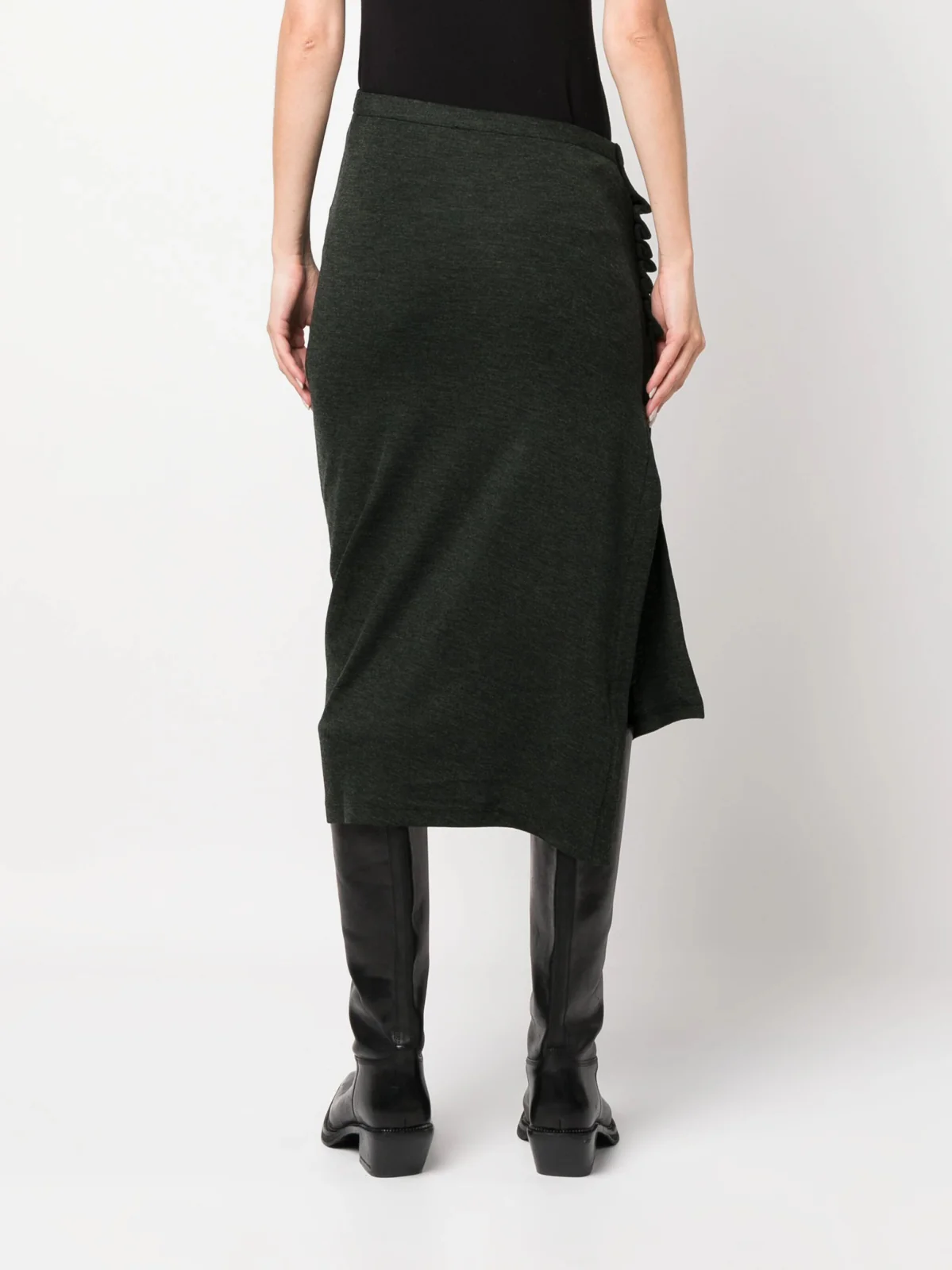 Wrap Asymmetric Midi Skirt - Image 4