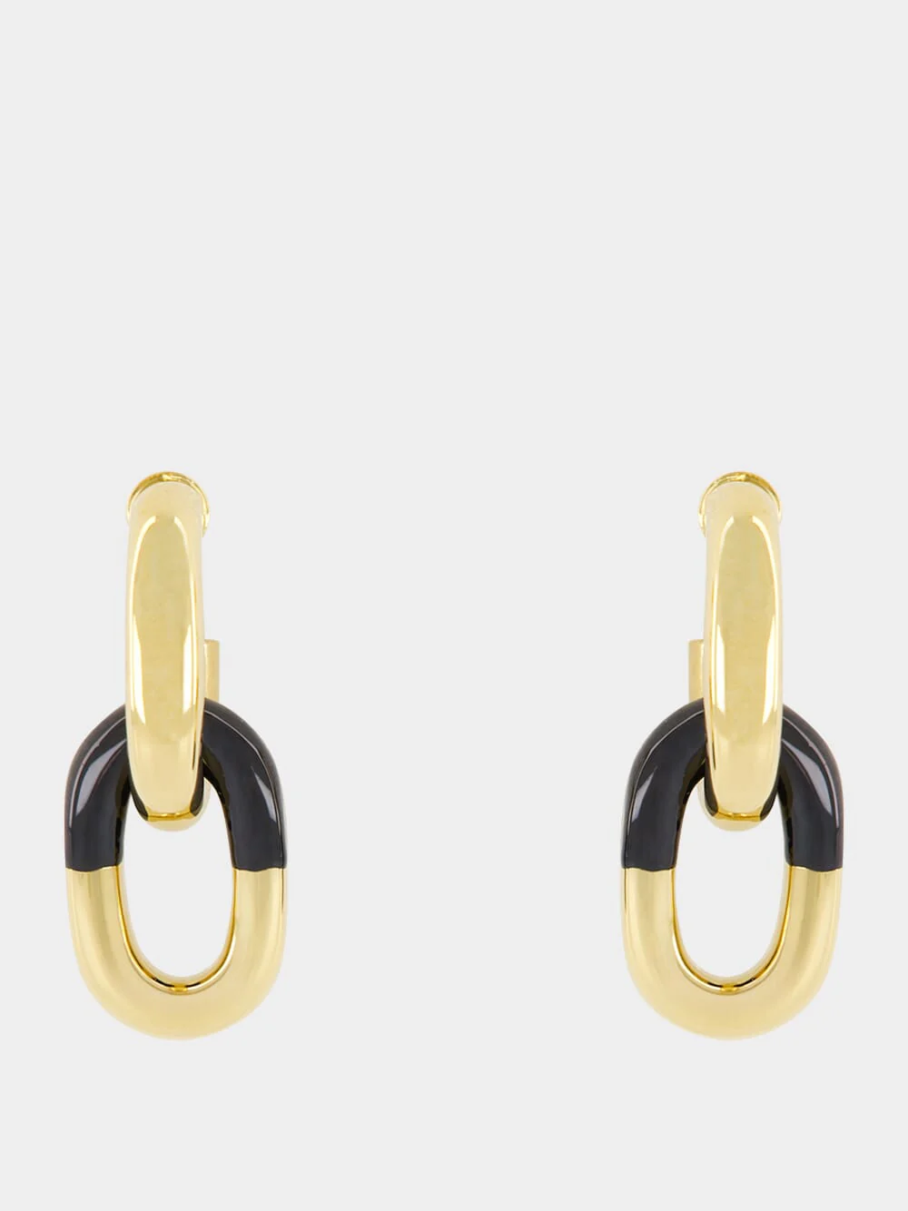 XL Link Gold and Black Earrings