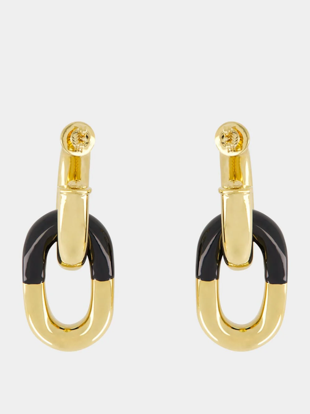 XL Link Gold and Black Earrings - Image 3