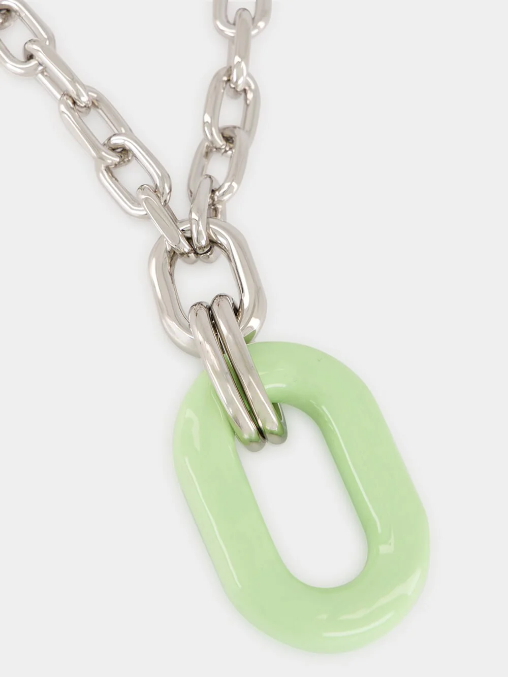 XL Link Necklace in Silver and Green - Image 3