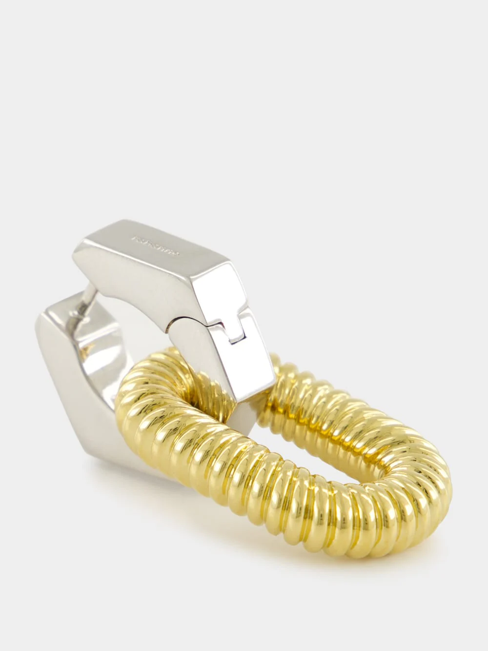 XL Oval Two-Tone Brass Earrings - Image 6