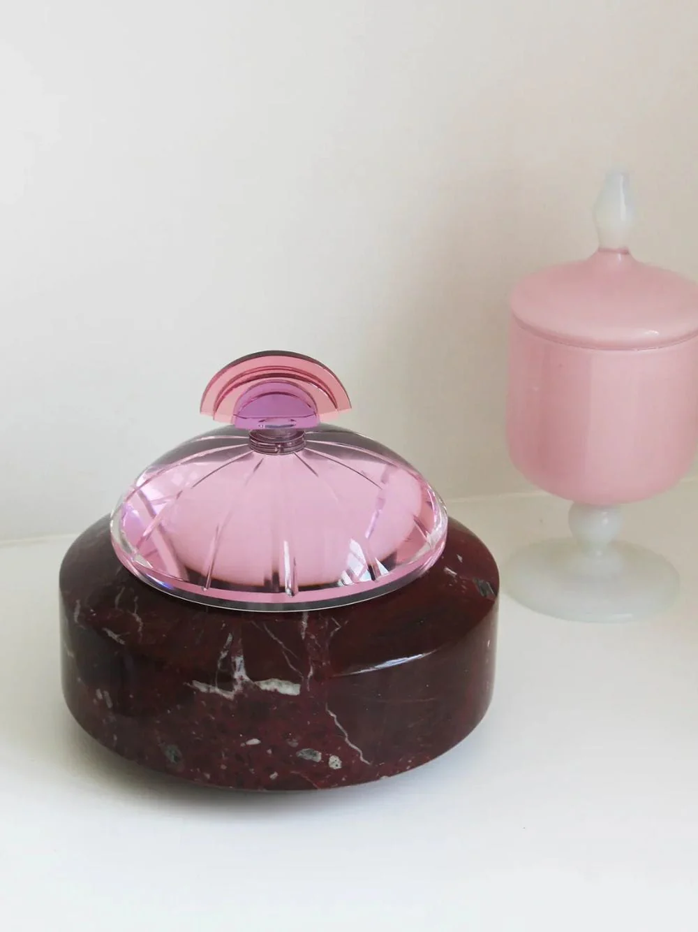 Cherry Bonbonniere in Rose Marble and Crystal - Image 4
