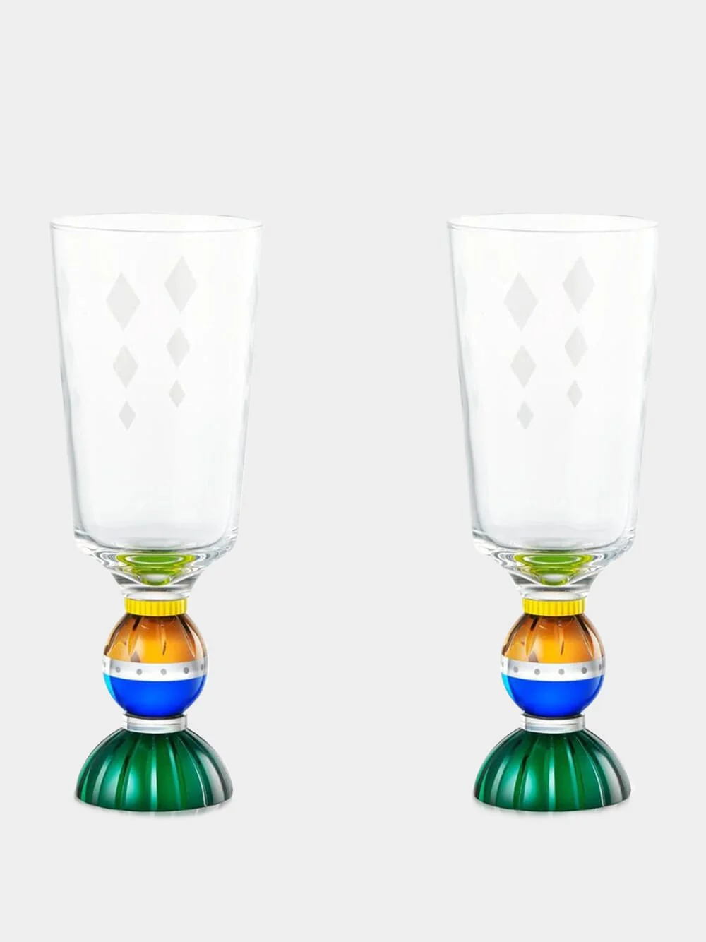 Set of 2 Ascot Tall Crystal Glasses