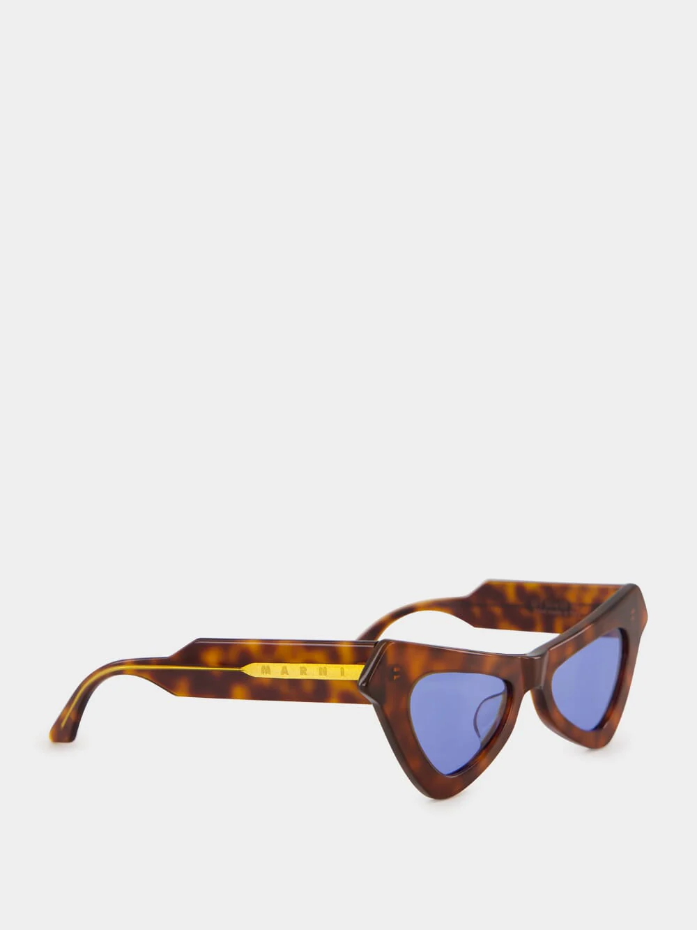 x Marni Havana Fairy Pools Cat-Eye Sunglasses with Blue Lenses - Image 2