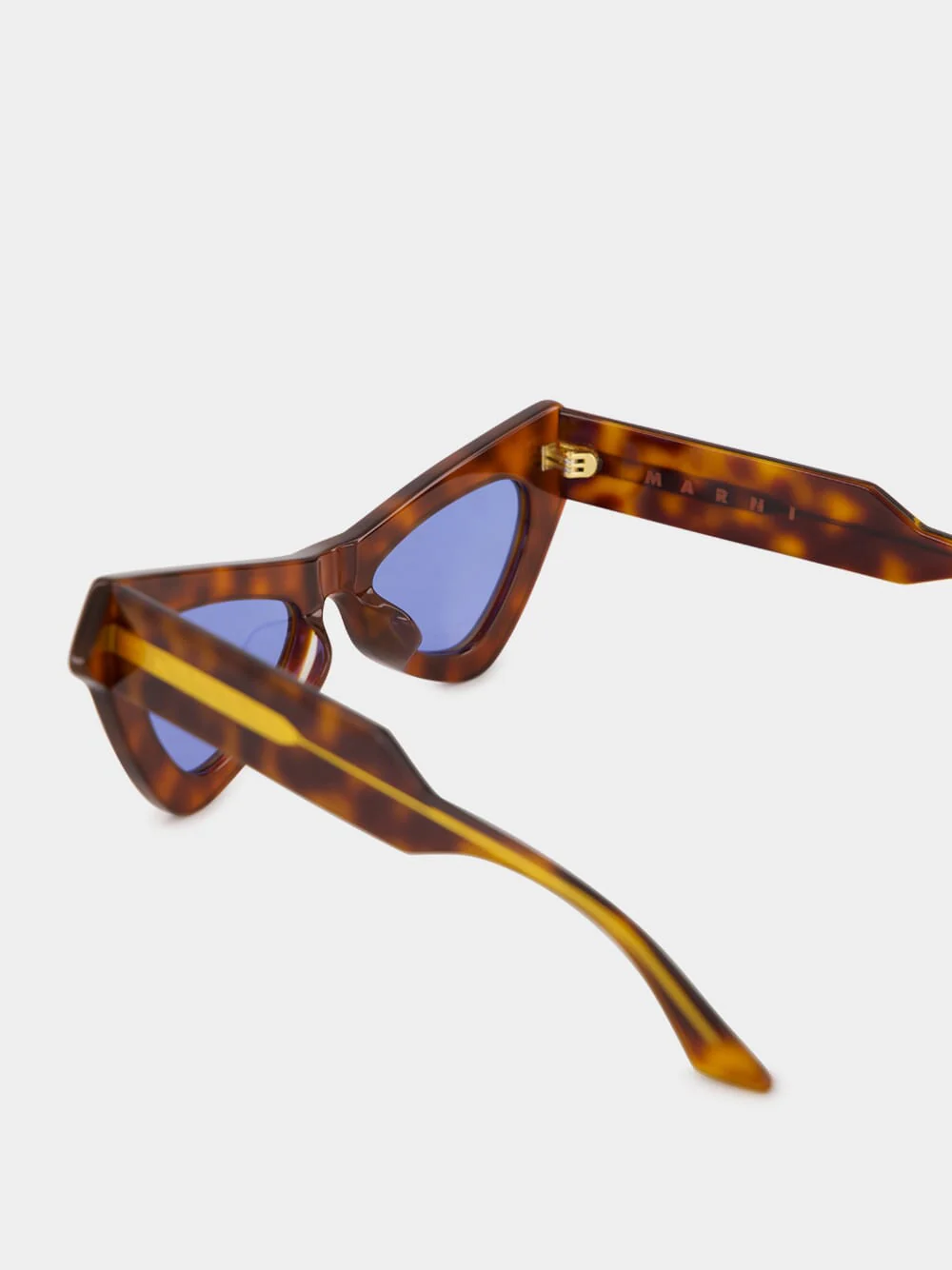 x Marni Havana Fairy Pools Cat-Eye Sunglasses with Blue Lenses - Image 4