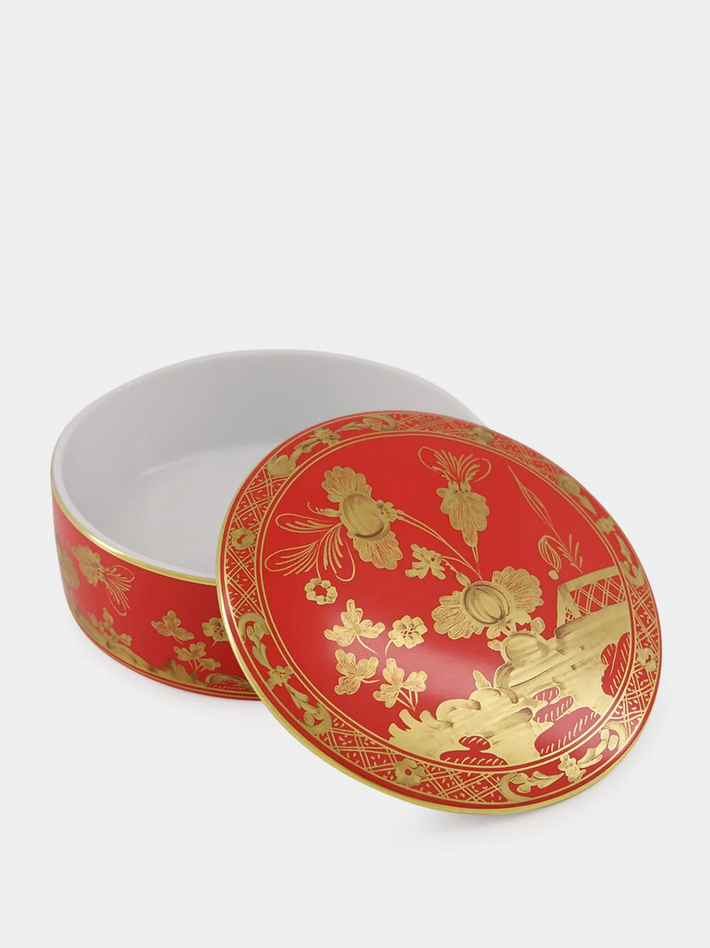 Red Oriente Italiano Rubrum Trinket Box with Gold Detailing - Image 2