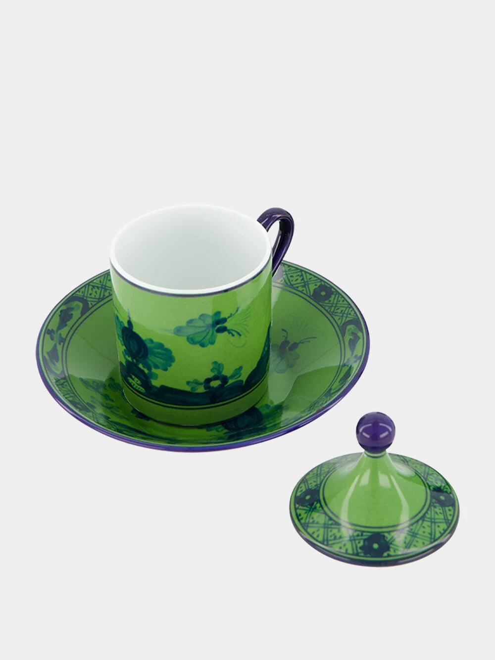 Oriente Italiano Malachite Coffee Cup with Cover - Image 2