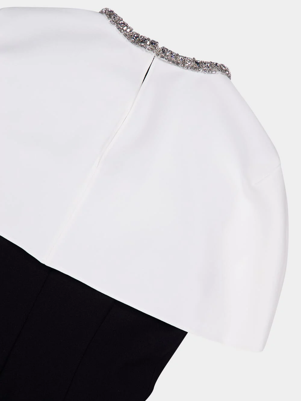 Black Midi Dress with Crystal Shawl Detail - Image 5