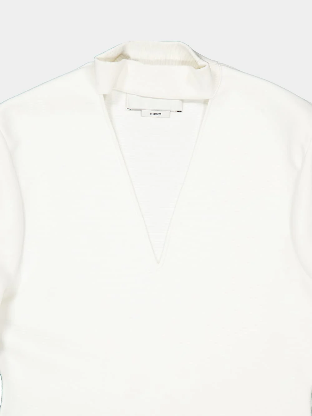 Cream Belted Blouson Knit Midi Dress - Image 6