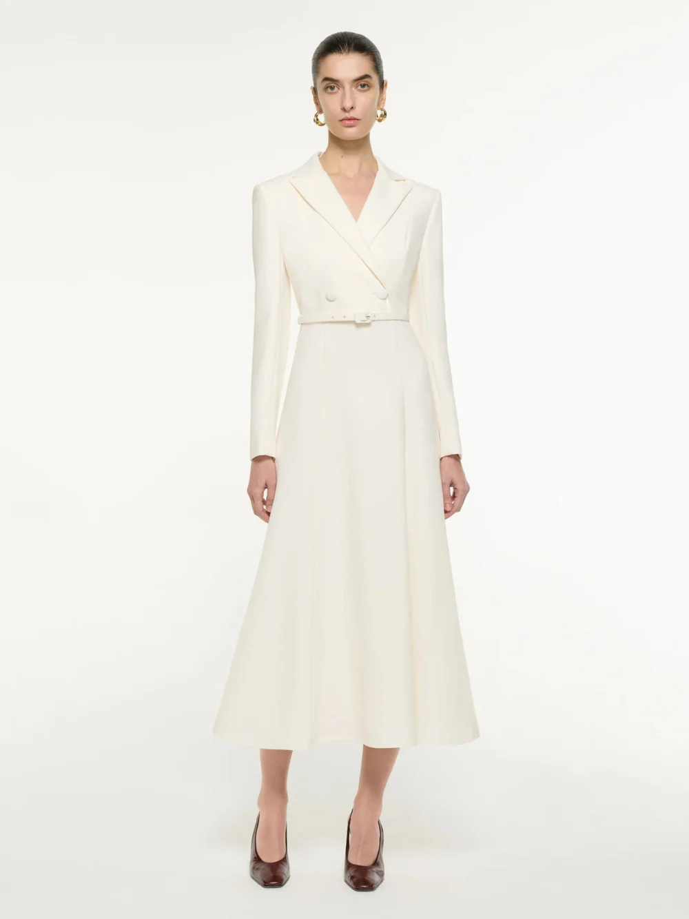 Cream Tailored Midi Dress - Image 2