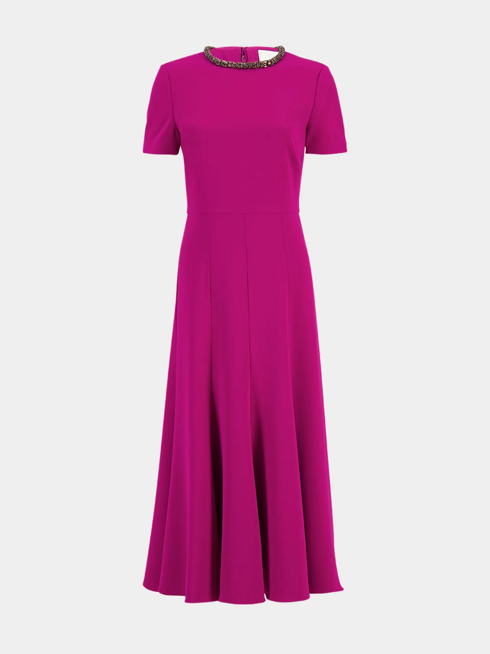 Dark Pink Cady Diamante Midi Dress