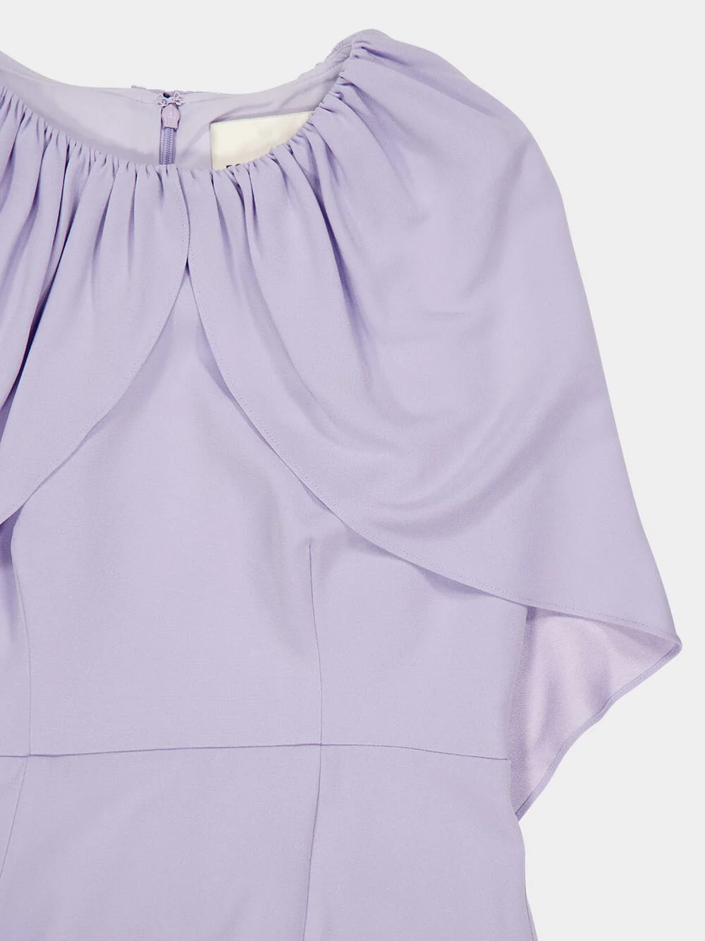 Lavender Satin Crepe Cape Midi Dress - Image 5