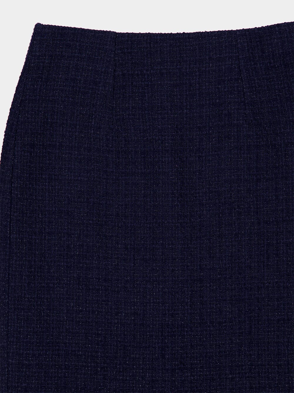 Navy Bouclé Column Skirt - Image 4