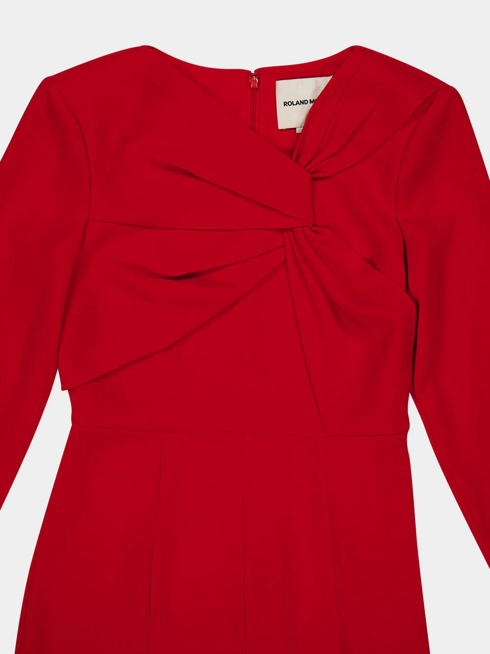 Red Long Sleeve Light Cady Midi Dress - Image 5