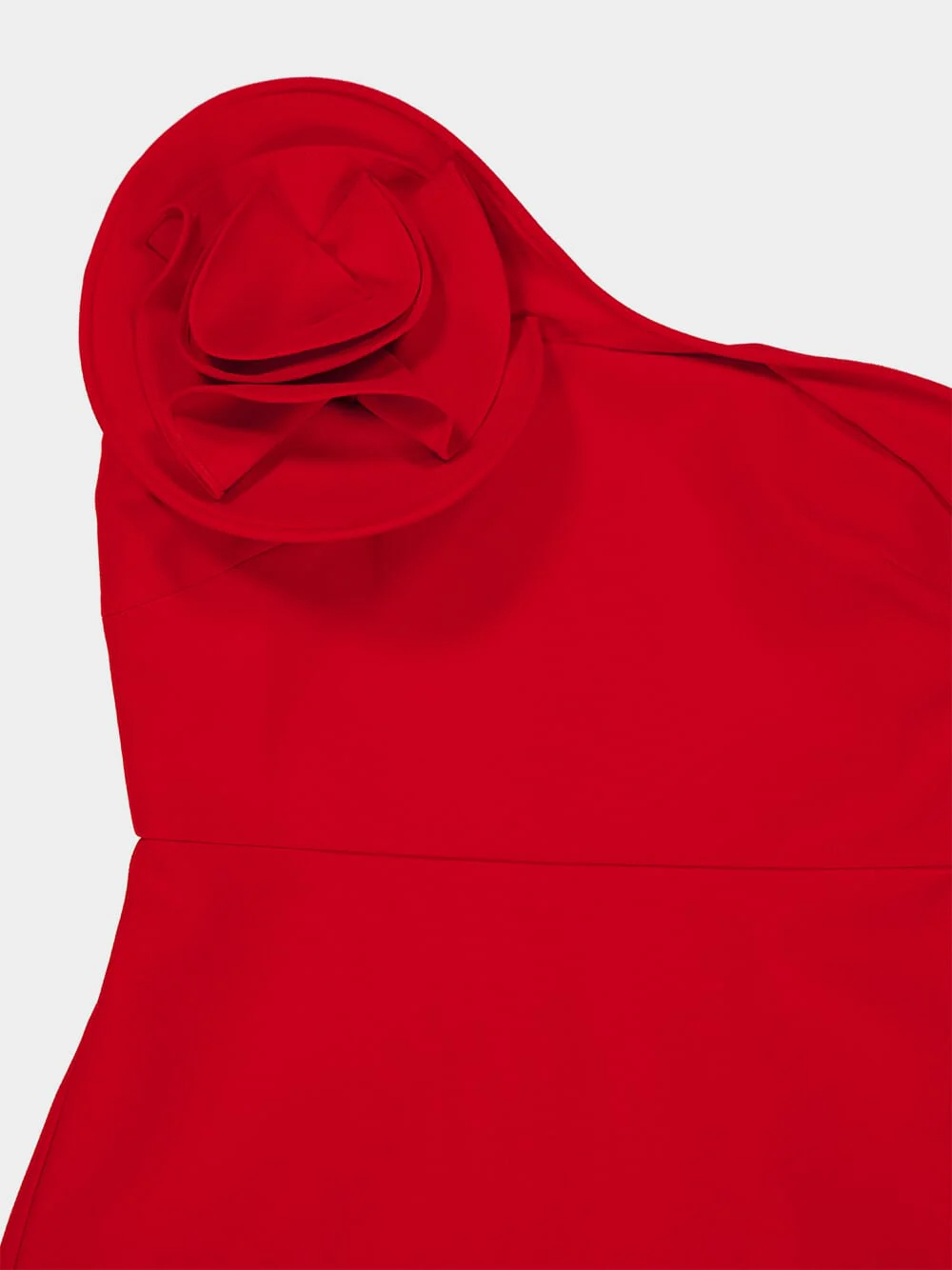 Strapless Flower Drape Crepe Midi Dress - Image 6