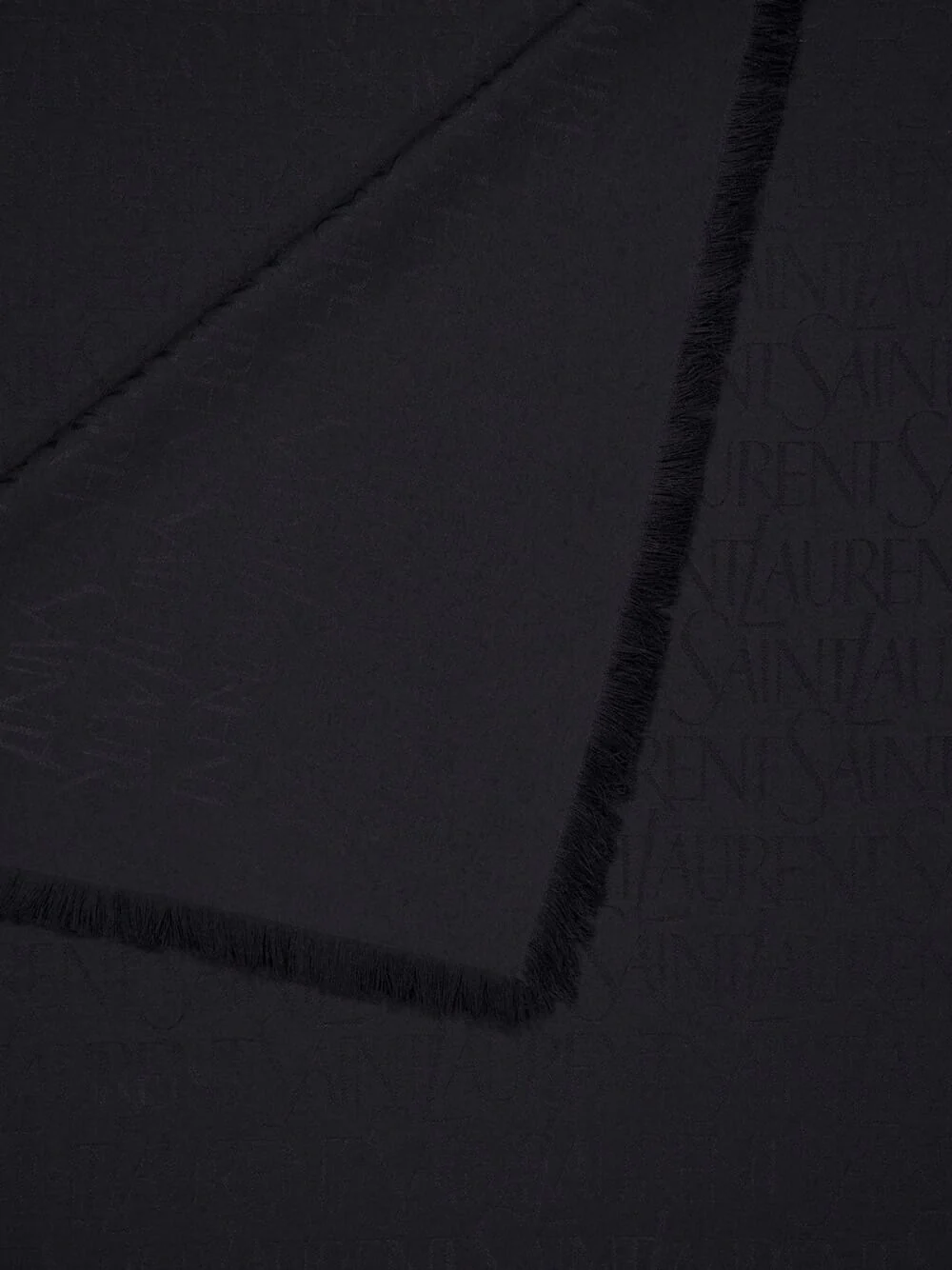 Black Jacquard Organic Silk Scarf - Image 2