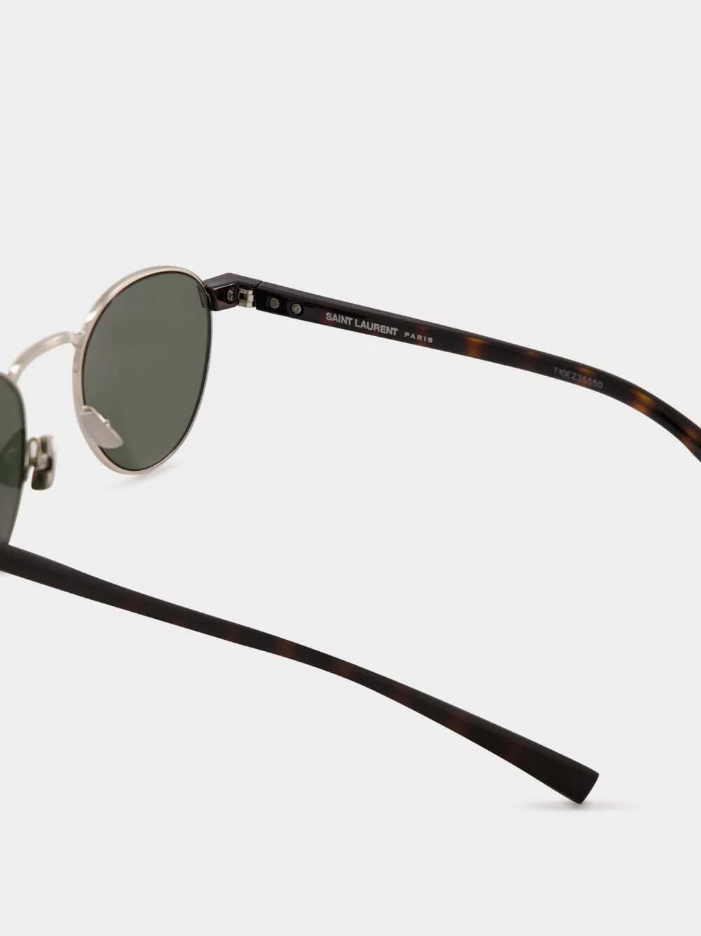 Silver YSL SI 707 Oval Sunglasses in Metal - Image 4