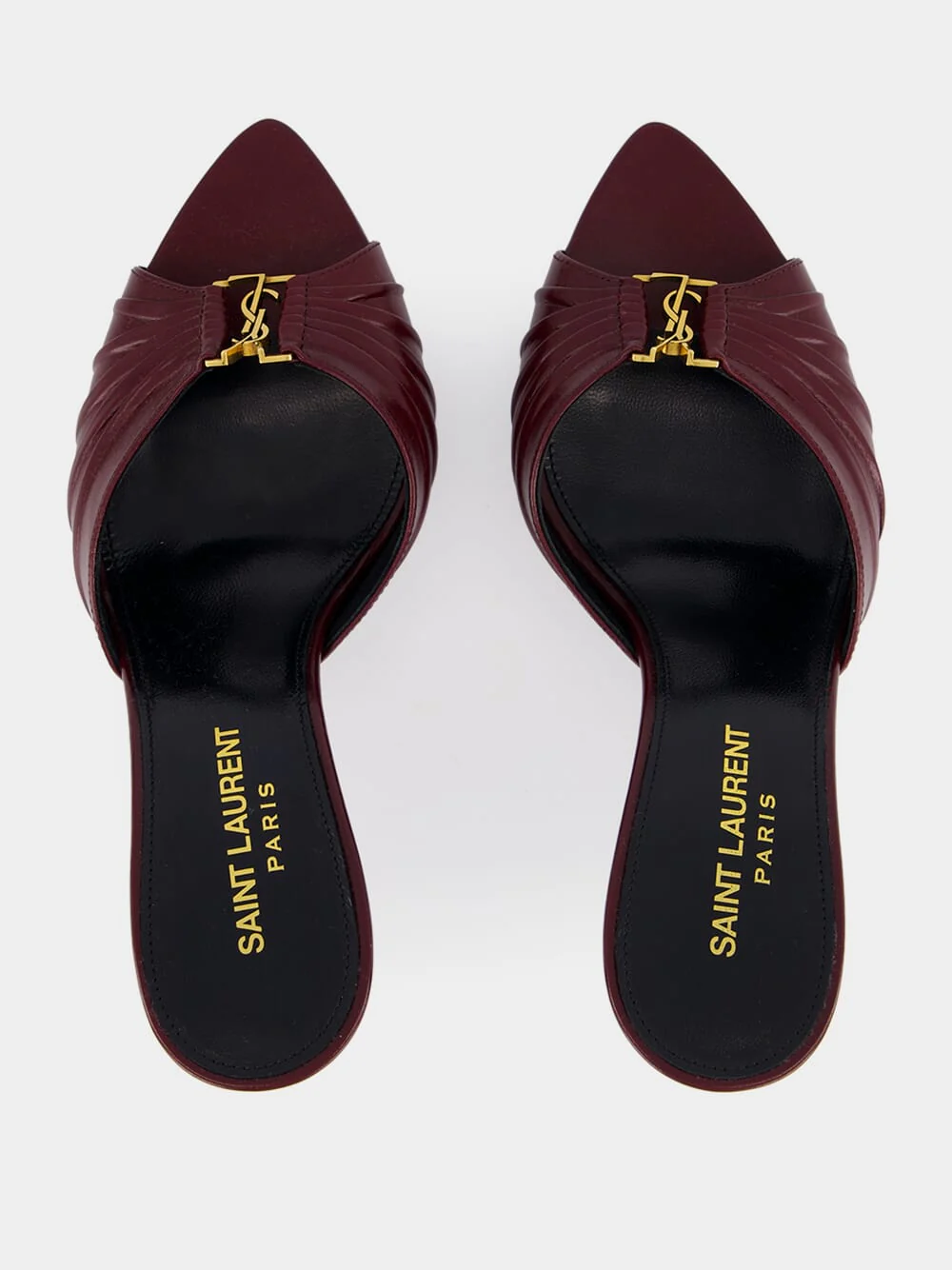 Babylone Burgundy Leather Stiletto Mules - Image 4