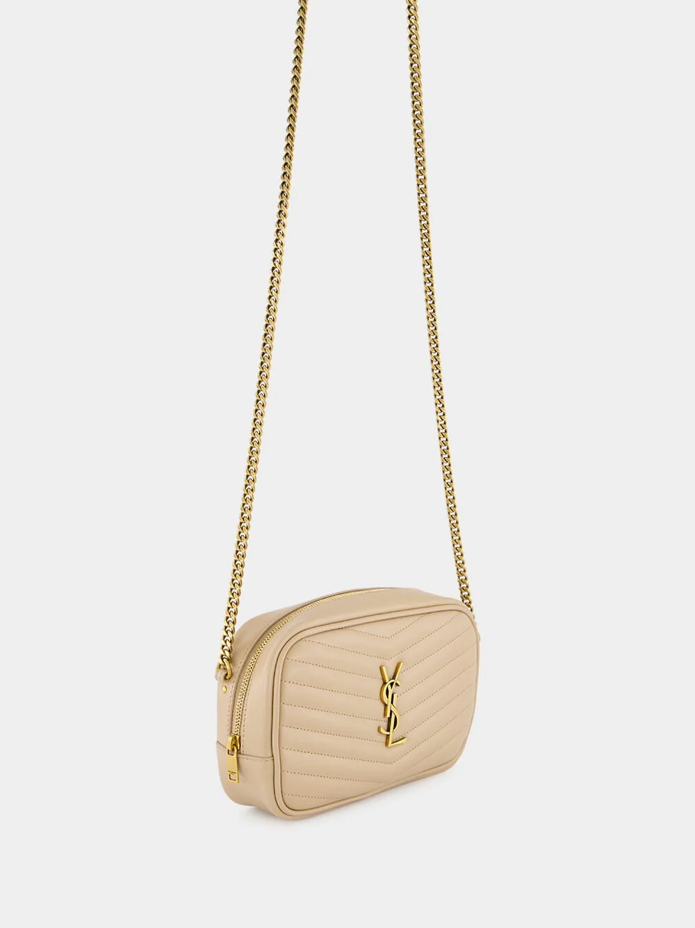 Beige Quilted Leather Mini Lou Camera Bag - Image 3
