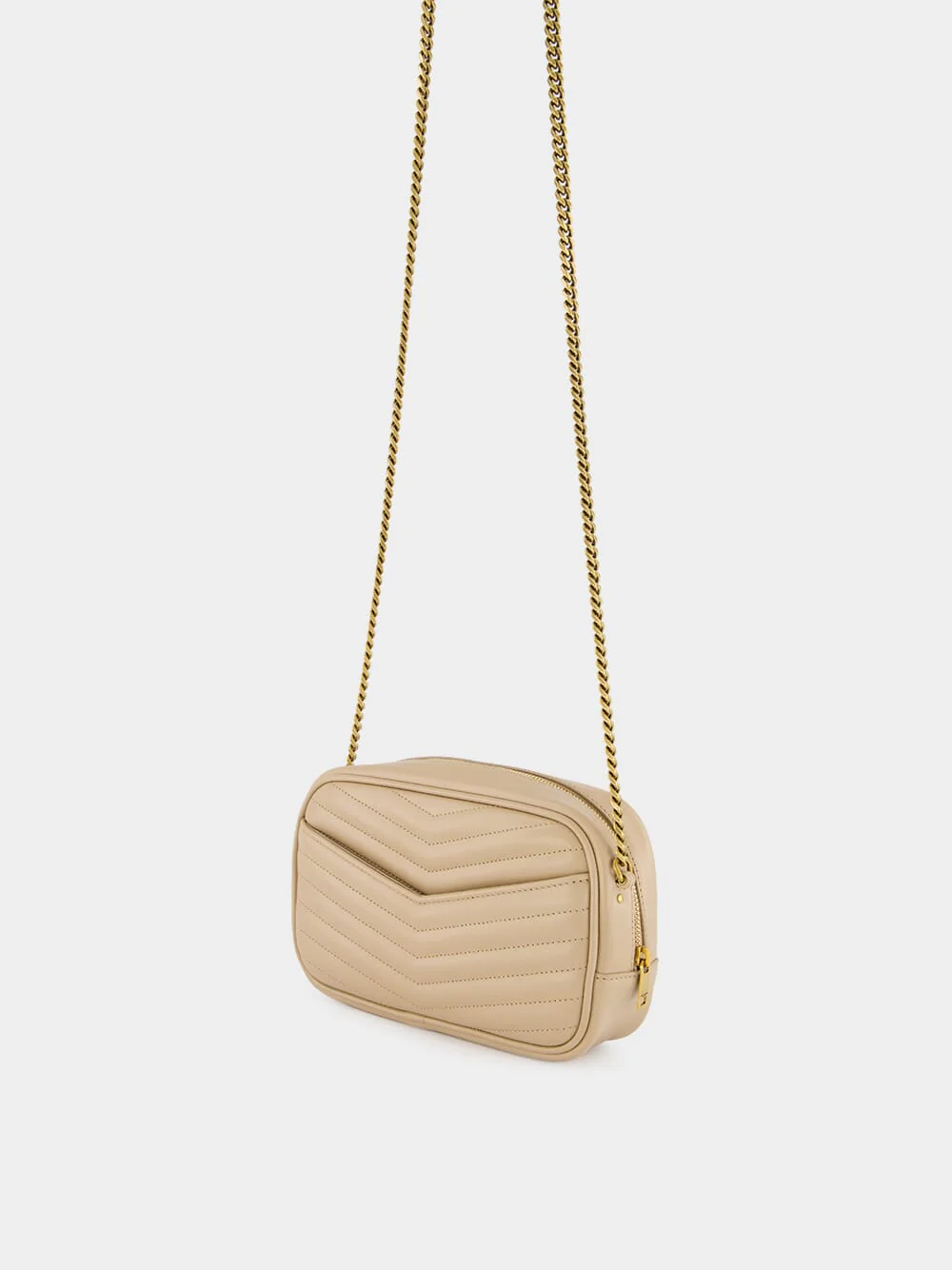 Beige Quilted Leather Mini Lou Camera Bag - Image 5