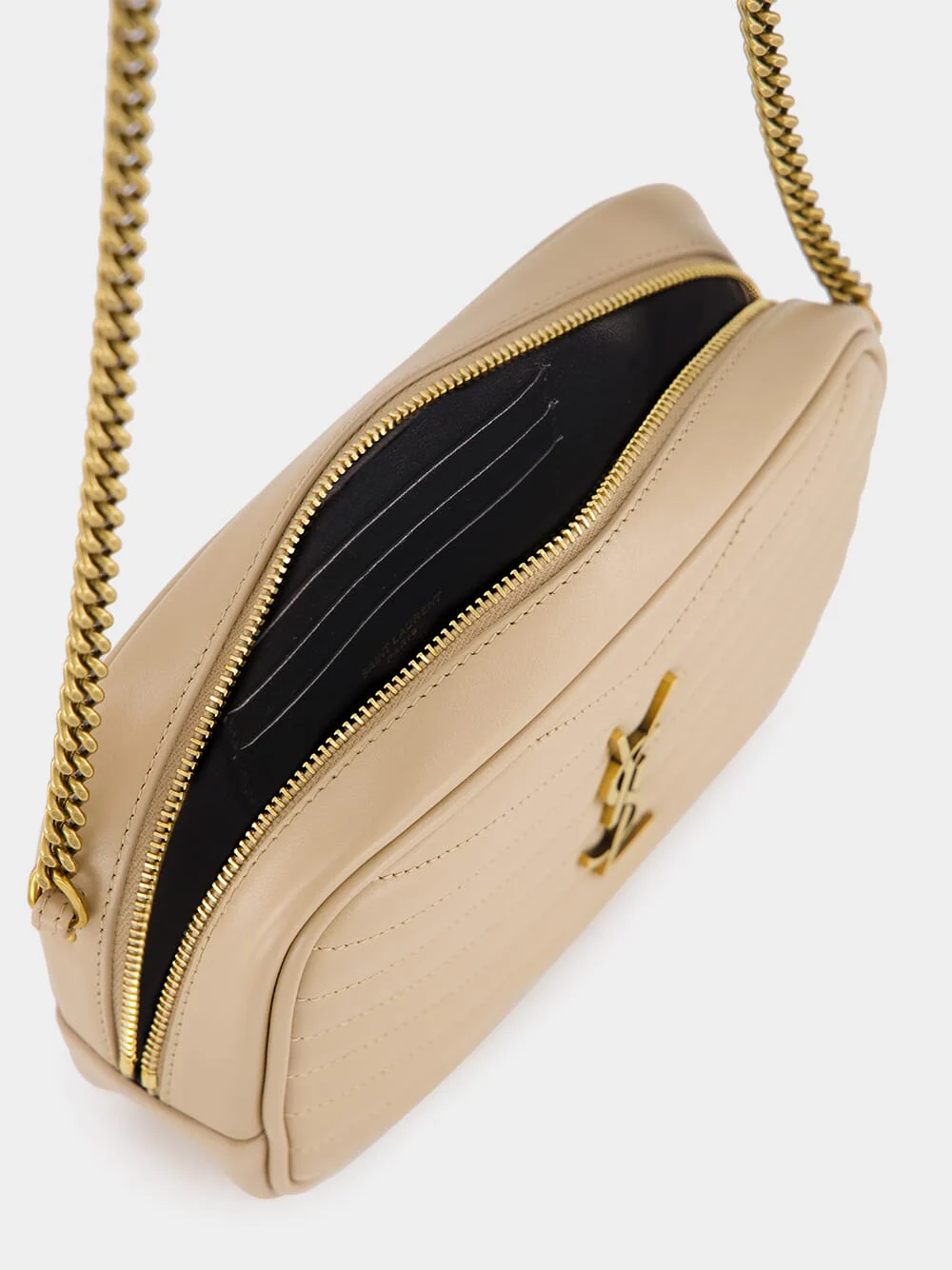 Beige Quilted Leather Mini Lou Camera Bag - Image 6
