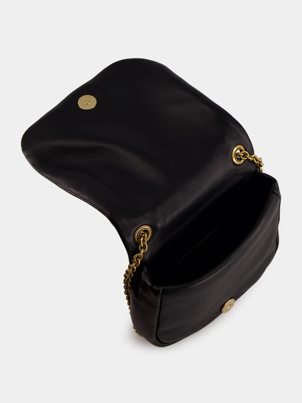Black Logo Plaque Foldover Top Shoulder Bag - Image 5