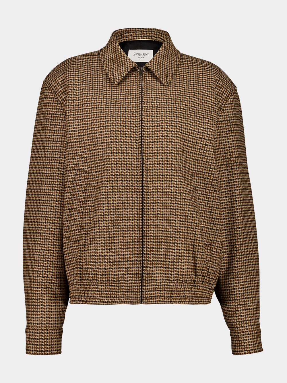 Beige and Marron Puppytooth Padded Jacket