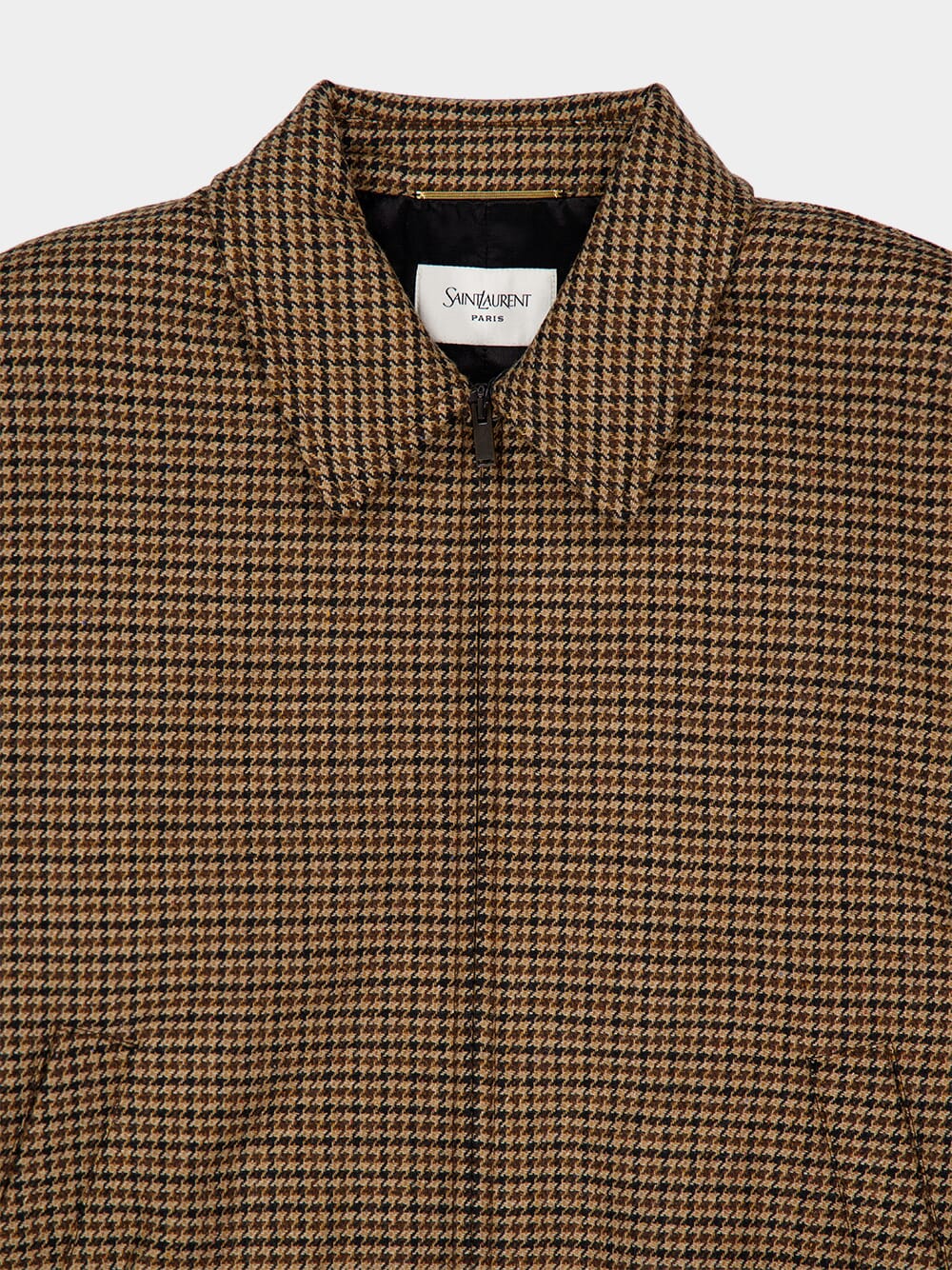 Beige and Marron Puppytooth Padded Jacket - Image 4