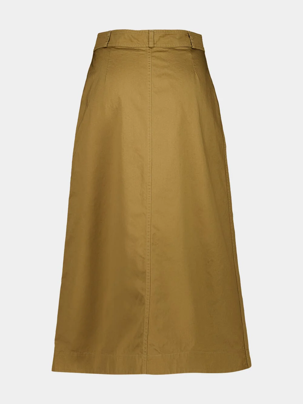 Beige Foncé Cotton Serge Midi Skirt - Image 3
