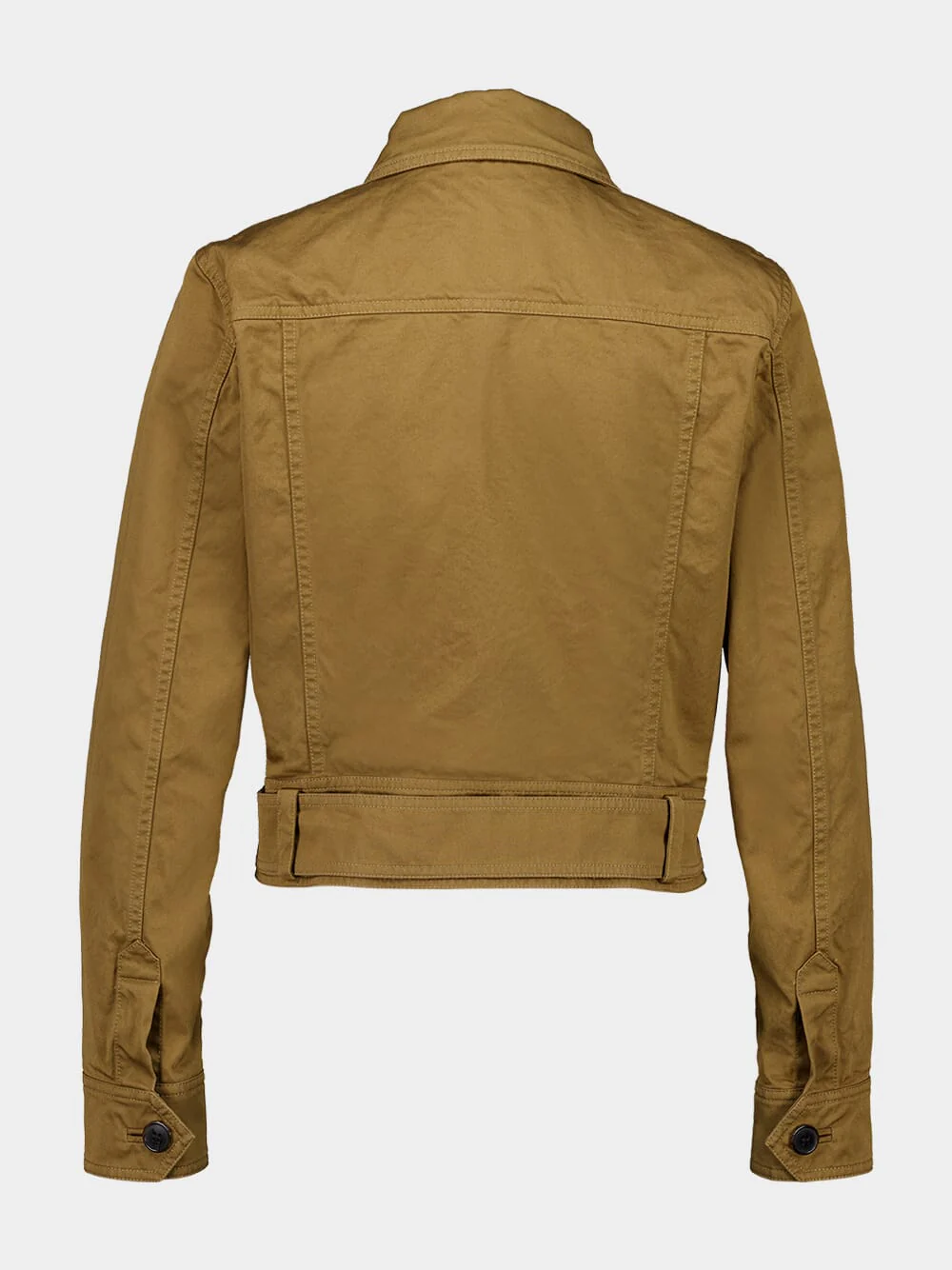 Beige Foncé Cropped Cotton Serge Jacket - Image 2