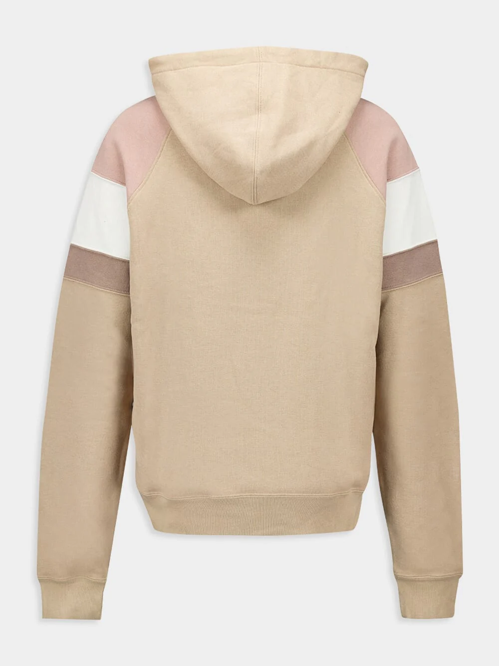 Beige Logo Detailed Drawstring Hoodie - Image 2