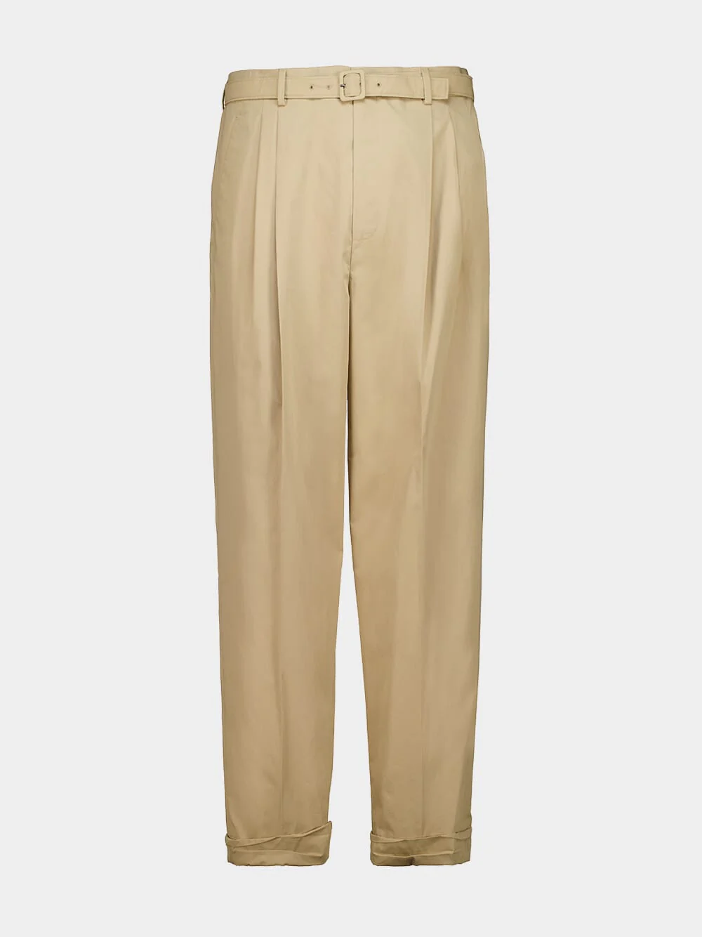 Beige Slim-Fit Technical Cotton Pants - Image 2