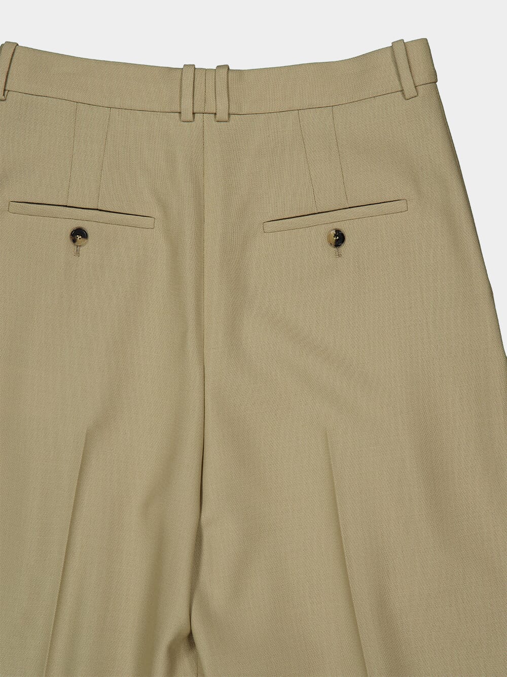 Beige Wide-Leg Wool and Silk Pants - Image 5
