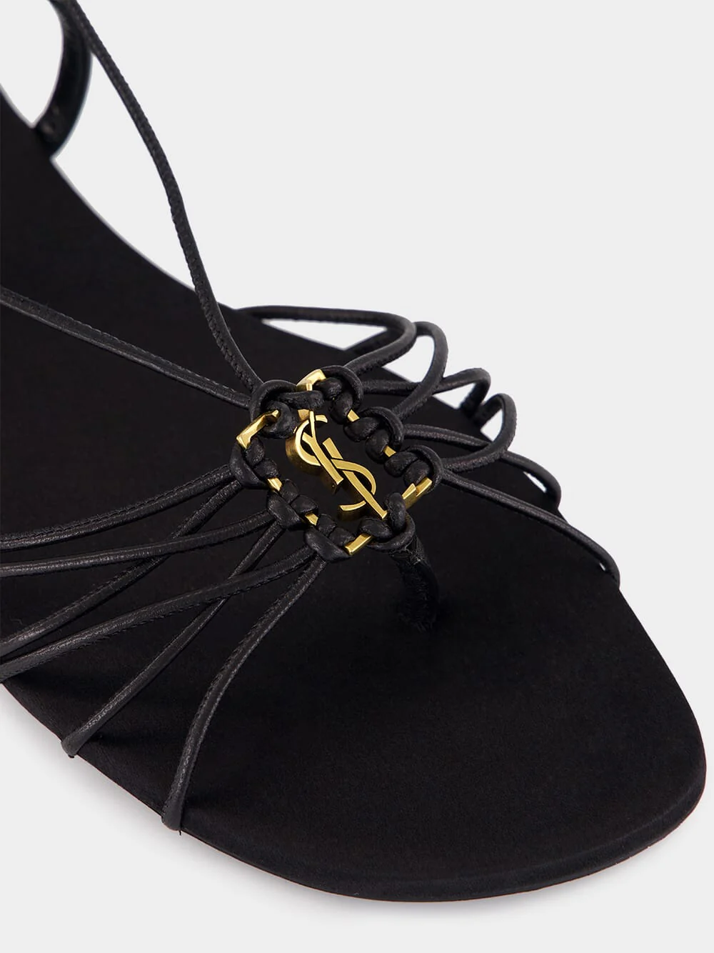 Black Babylone Flat Sandals in Smooth Leather - Image 5