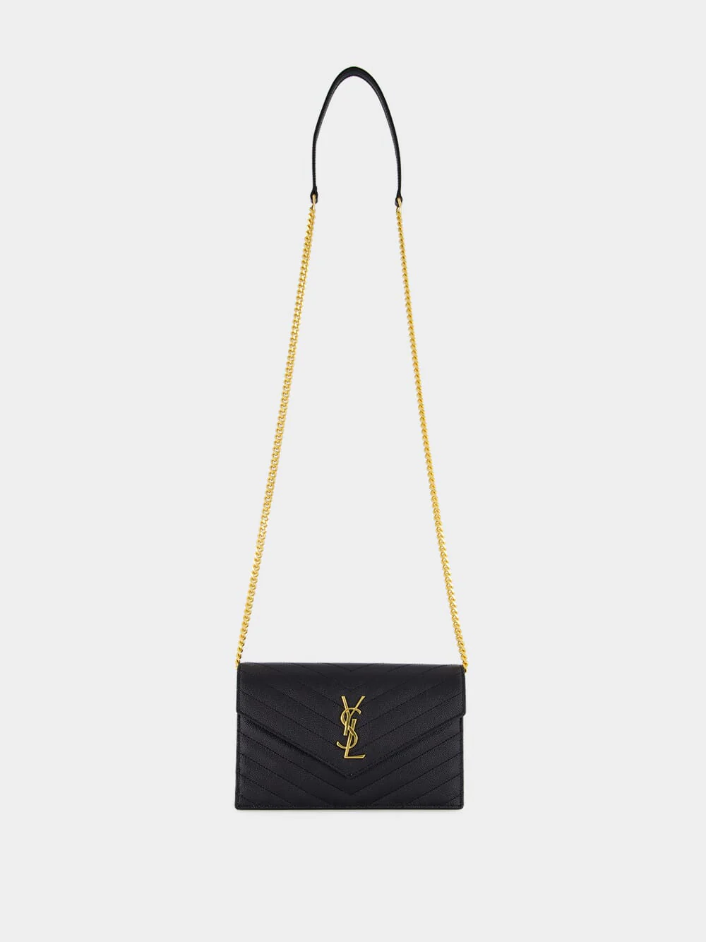 Black Cassandre Envelope Chain Wallet - Image 3