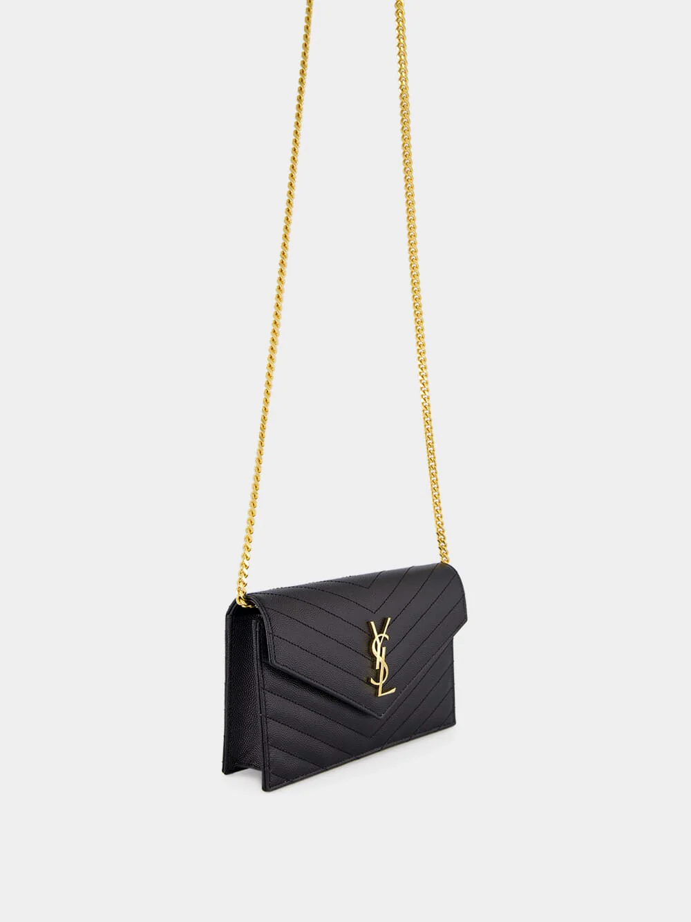 Black Cassandre Envelope Chain Wallet - Image 5