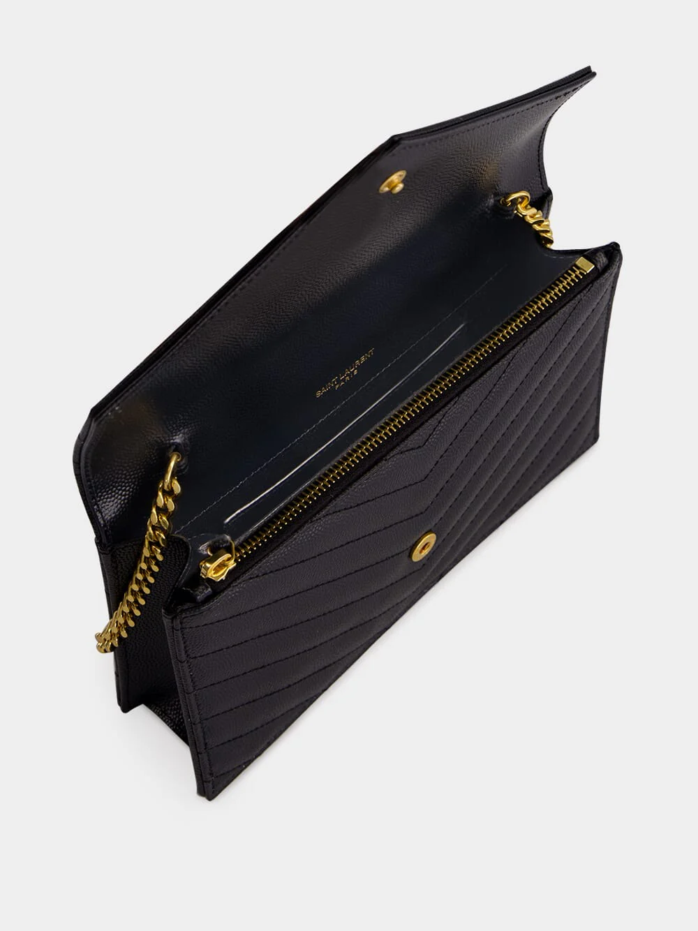 Black Cassandre Envelope Chain Wallet - Image 8