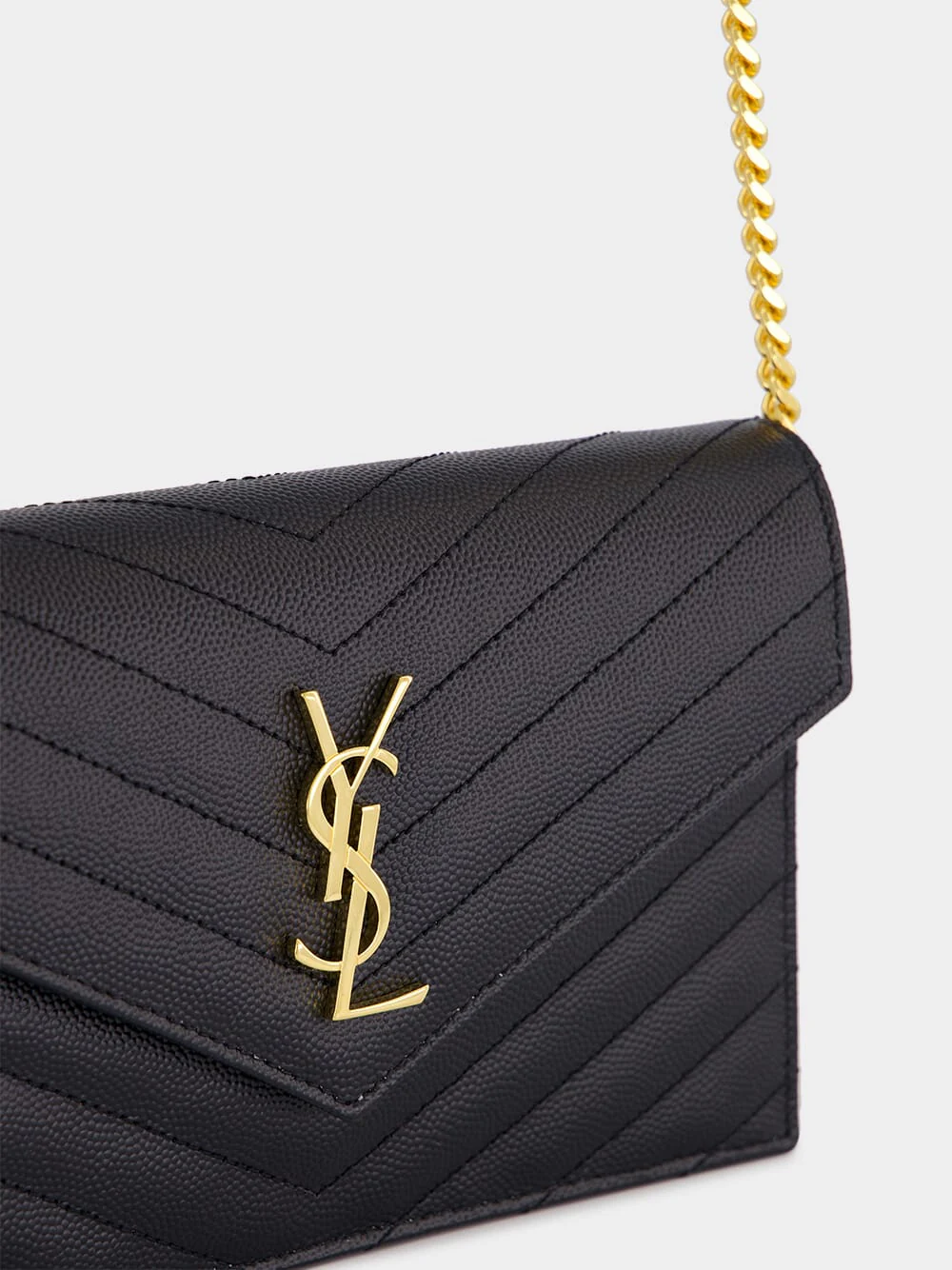 Black Cassandre Envelope Chain Wallet - Image 9