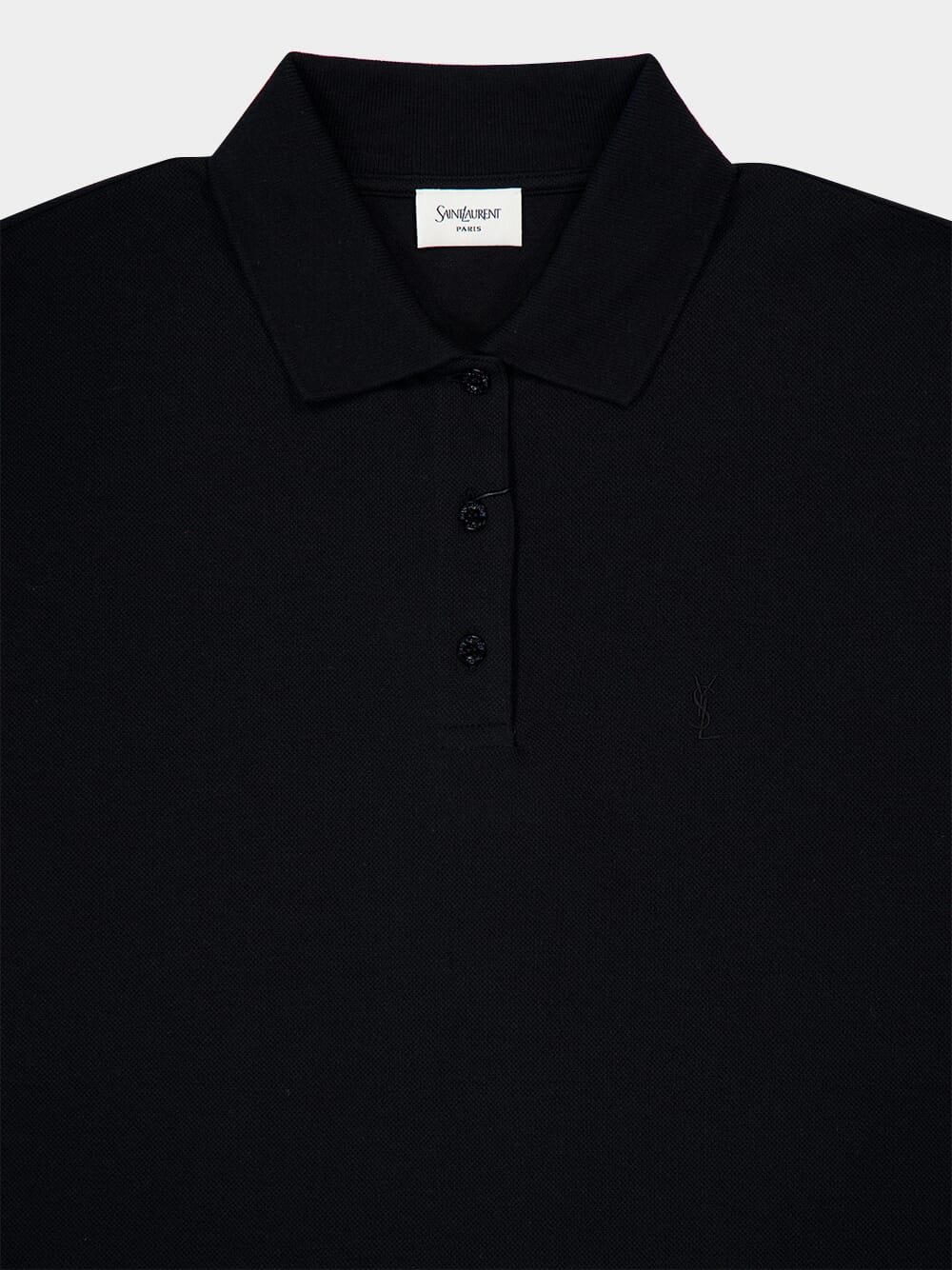 Black Cassandre Polo Shirt in Piqué - Image 3
