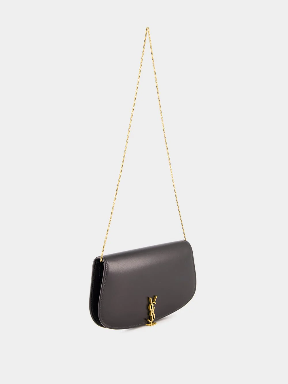 Black Chain Shoulder Bag in Soft Leather - Image 3