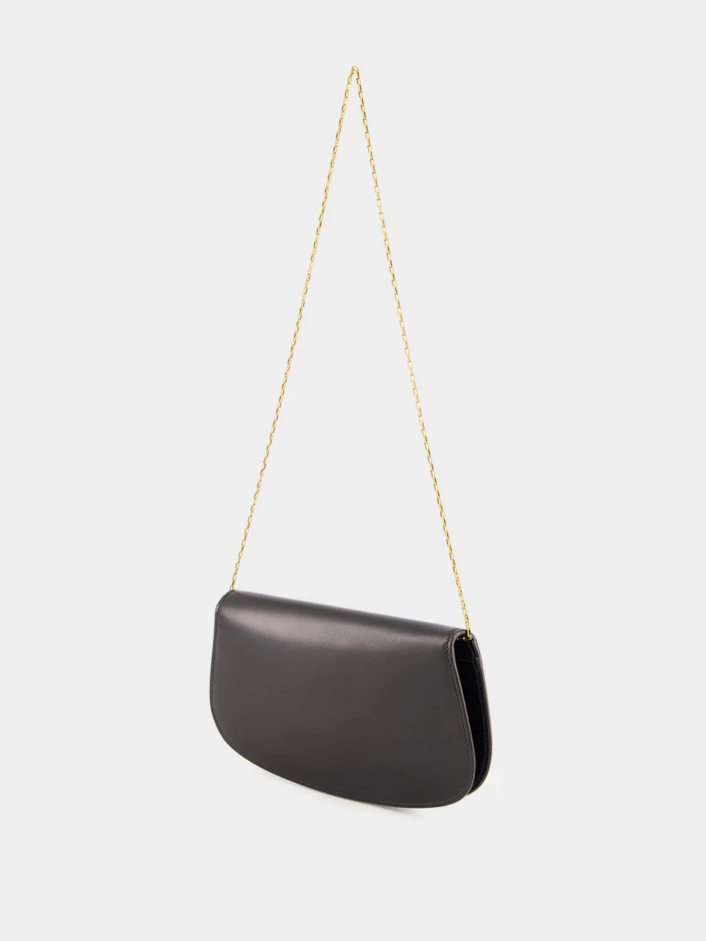 Black Chain Shoulder Bag in Soft Leather - Image 5